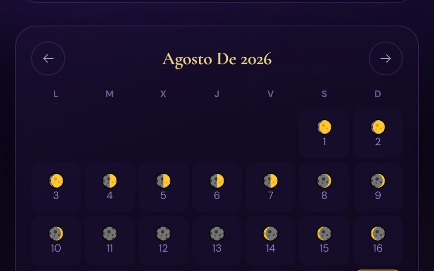 El calendario lunar de Arcana