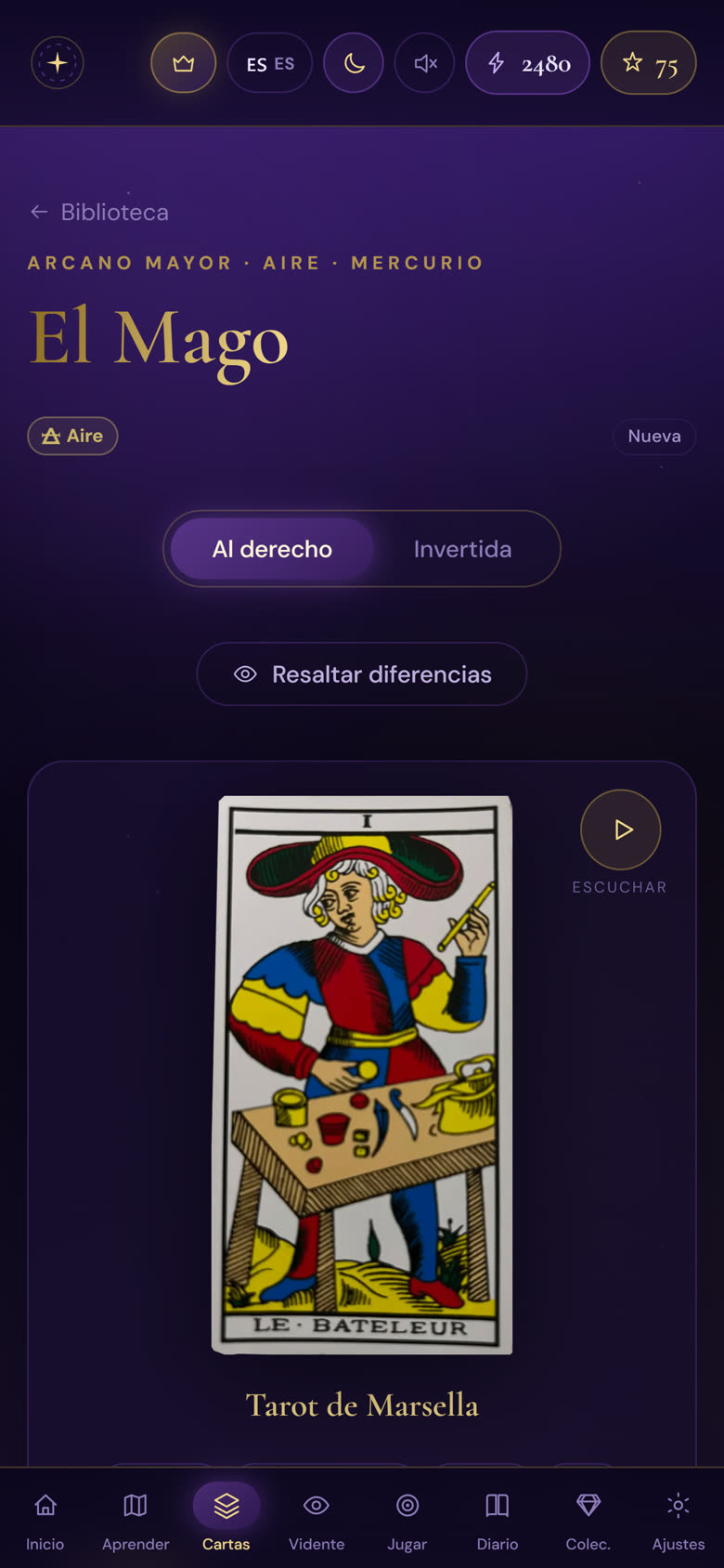 La misma carta en los dos mazos